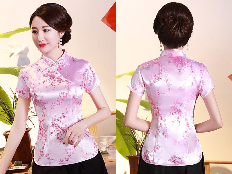 Chemisier Chinois Rose