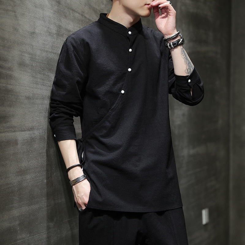 hanfu noir pour homme