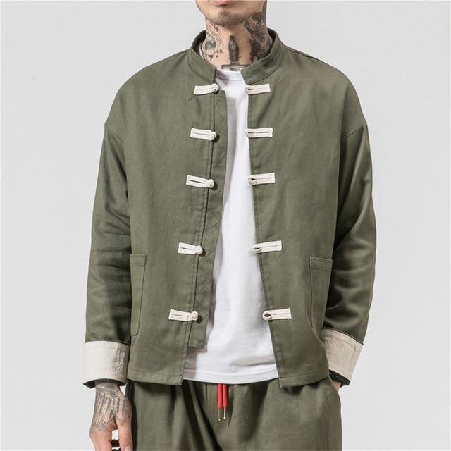 Veste Chinoise Feng Ge verte
