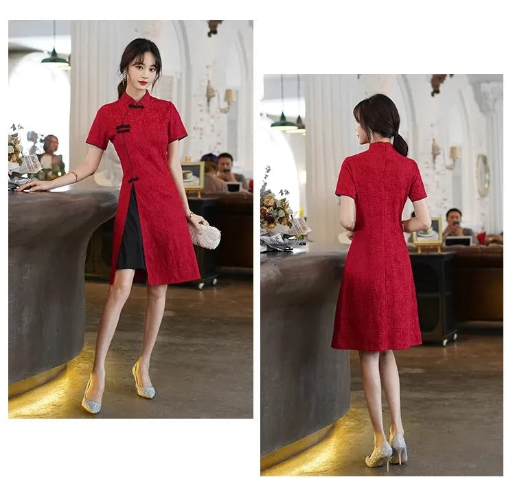 Qipao moderne bicolore
