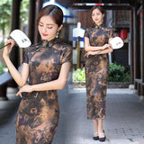 robe chinoise marron