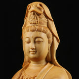 guanyin figurine en bois déesse chinoise