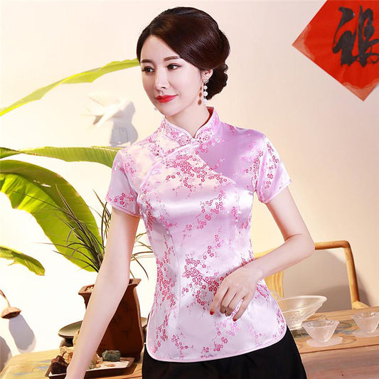 Chemisier Chinois Rose