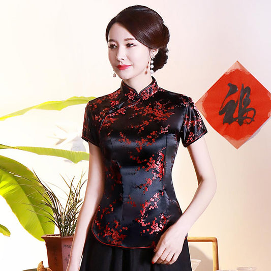 Chemisier Chinois Rouge et Noir