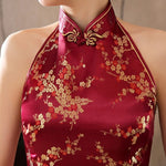 Robe chinoise rouge bordeaux