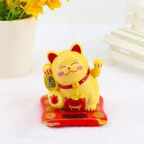 chat porte bonheur chinois jaune