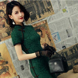 robe chinoise verte