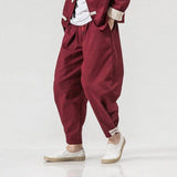 pantalon chinois rouge en coton