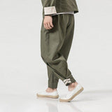 pantalon chinois en coton vert