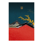 Tableau chinois mur rouge